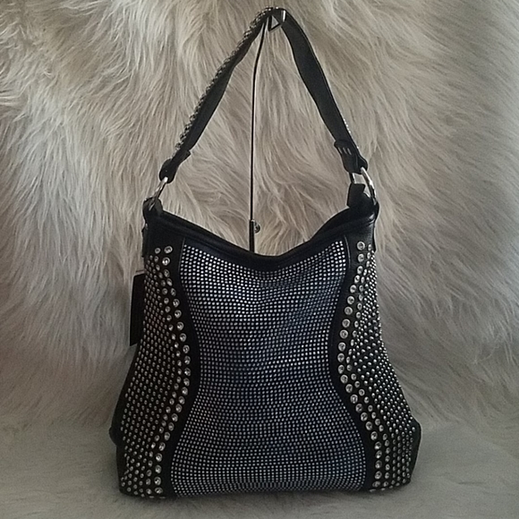 BRILLIANT BLUE RHINESTONE HOBO - Picture 1 of 12